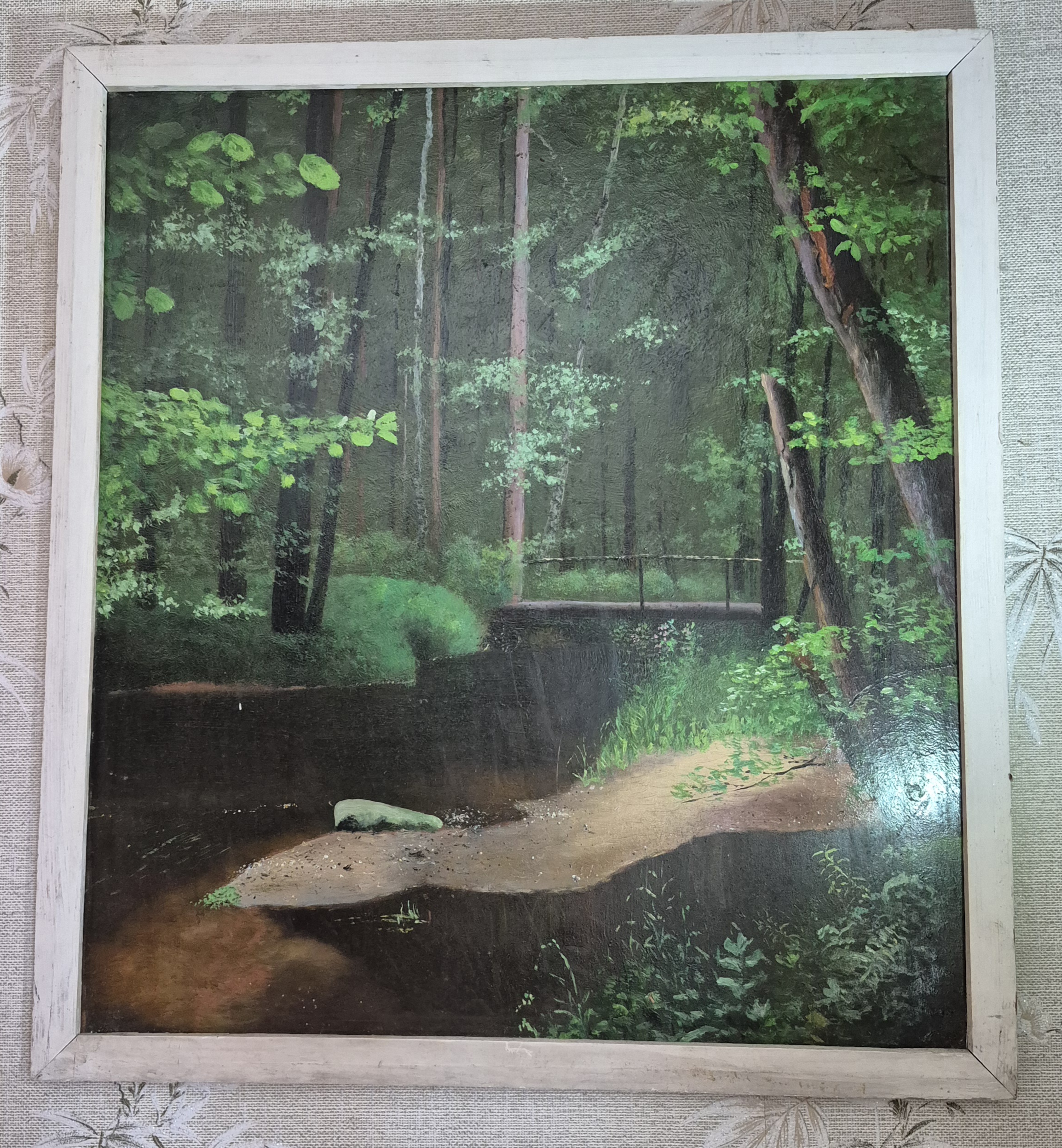 Glezna "Meža miers" - klasiska meža ainava ar upīti - Image 4